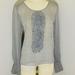 J. Crew Tops | J Crew Long Sleeve Silk Blouse Top Keyhole Back | Color: Gray/White | Size: 0