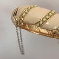 J. Crew Jewelry | J. Crew Gold Cuff With Cream Enamel & Green Beads | Color: Cream/Green | Size: Os