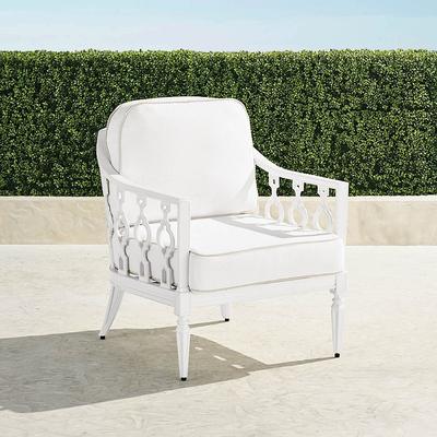 Avery Lounge Chair with Cushions in White Aluminum - Standard, Dove - Frontgate