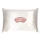 SLIP Beauty Sleep Collection, Pink & White - Queen Pillowcase and Sleep Mask Set, Pure Mulberry 22 Momme Silk