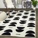 Black/White 94 x 0.55 in Area Rug - Corrigan Studio® Pannell Geometric White/Black Area Rug Polyester | 94 W x 0.55 D in | Wayfair