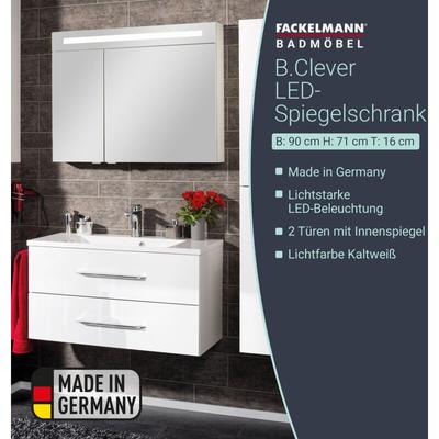 B.clever Spiegelschrank 90cm Art.Nr: 82973 - Fackelmann