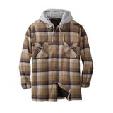 Men's Big & Tall Boulder Creek® Removable Hood Shirt Jacket by Boulder Creek in Dark Khaki Plaid (Size 5XL)