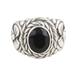 Midnight Appeal,'Sterling Silver and Black Onyx Cocktail Ring'