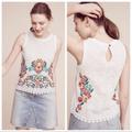 Anthropologie Tops | Anthropologie Maeve Embroidered Crochet Shell Tank | Color: Red/White | Size: S