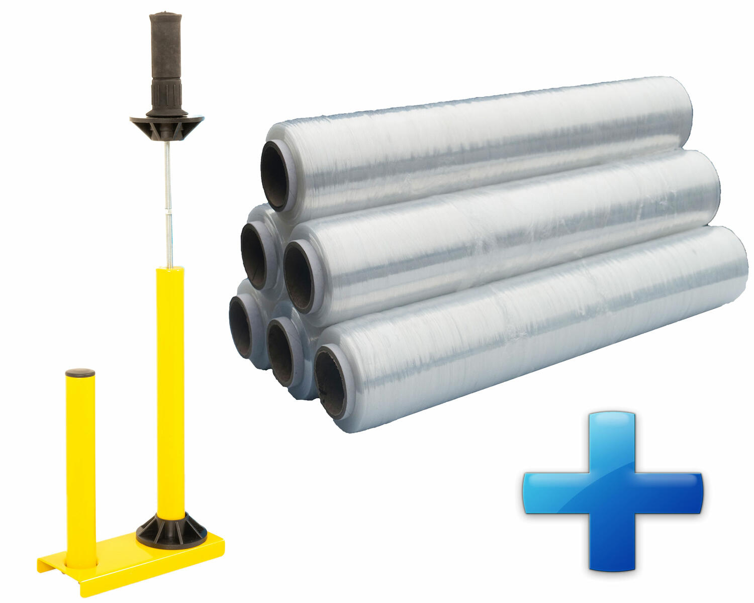 VEPATIM Sparset 6 Rollen Handstretchfolie Handwickelfolie 17my 45cm mit Abroller B'STAR Image