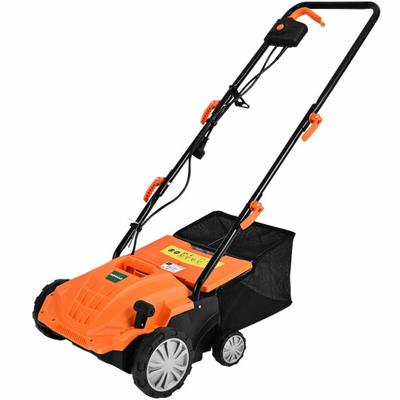 Costway 13 Inch 12 Amp Electric Scarifier with Collection Bag and Removable Blades-Orange