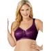 Plus Size Women's Jacquard Wireless Bra by Comfort Choice in Dark Berry (Size 38 C)