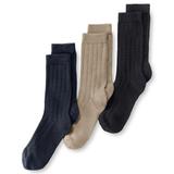 Kids Lands' End 3-pack Cotton Ribbed Socks, Boy's, Size: XL, Multi