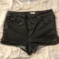 Free People Shorts | Free People Wax Finish Lace Detail Shorts | Color: Black | Size: 29