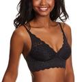 Maidenform Pure Comfort Lightly Lined Convertible Lace Bralette (Size 38-B) Black, Nylon,Spandex
