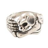 Skeleton Embrace,'Unisex Handcrafted Sterling Silver Skeleton Love Ring'