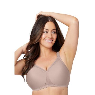 Plus Size Women's Full Figure Plus Size Magiclift Seamless T-Shirt Bra Wirefree #1080 Bra by Glamorise in Taupe (Size 46 DD)