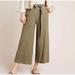 Anthropologie Pants & Jumpsuits | Anthropologie Striped Wide Leg Crop Linen Pants S | Color: Green | Size: S