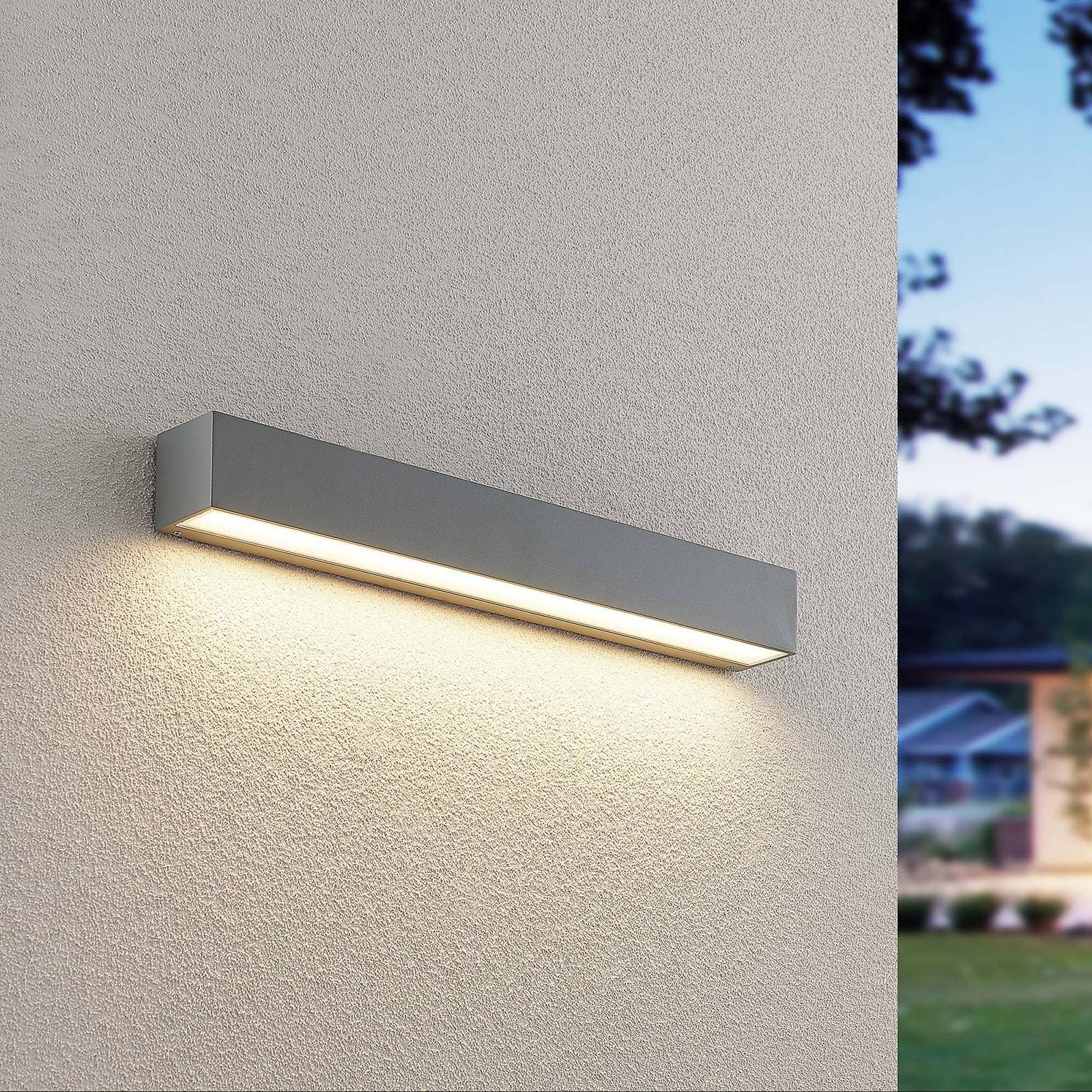LED Aussenwandleuchte Lengo Lucande, alu / grau / zink, Aluminium, Modern, LED Wandleuchte außen