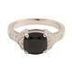 Stunning at Midnight,'Black Spinel and Cubic Zirconia Cocktail Ring'