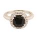 Glamour at Midnight,'Black Spinel and Cubic Zirconia Cocktail Ring'