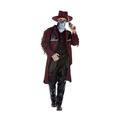 Deluxe Dark Spirit Western Cowboy Costume, Burgundy, Jacket, Chaps, Holster, Hat & Mask, (L)