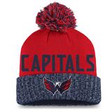 Women's Fanatics Branded Red/Navy Washington Capitals Iconic Cuffed Knit Hat with Pom