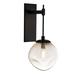 Hammerton Studio Nebula Tempo Blown Glass Goble Arm Sconce Glass/Metal in Black/Brown | 21.3 H x 9.9 W x 11 D in | Wayfair IDB0062-22-MB-A-E2