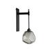 Hammerton Studio Gem Tempo Blown Glass Wall Sconce Glass/Metal in Gray/Black | 17.9 H x 6.6 W x 9.1 D in | Wayfair IDB0039-18-MB-S-L1