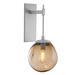 Hammerton Studio Nebula Tempo Blown Glass Goble Arm Sconce Glass/Metal in Gray/White/Brown | 21.3 H x 9.9 W x 11 D in | Wayfair IDB0062-22-BS-B-E2