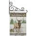 Breeze Decor Welcome Deer 2-Sided Polyester 19 x 13 in. Flag Set in Gray | 18.5 H x 13 W x 1 D in | Wayfair BD-WL-GS-110105-IP-BO-03-D-US18-WA