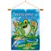 Breeze Decor Frog 2-Sided Wood 40 x 28 in. Flag Set in Blue/Green | 40 H x 28 W x 1 D in | Wayfair BD-PT-HS-110041-IP-BO-03-D-IM11-BD