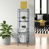 Zipcode Design™ Edwin 44.75" H x 13" W Metal Folding Etagere Bookcase in Blue | 44.75 H x 13 W x 11.25 D in | Wayfair