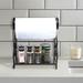 Red Barrel Studio® Standing Paper Towel Holder w/Spice Rack Metal in Black | 14.96 H x 12.59 W x 7.87 D in | Wayfair