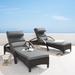 Zipcode Design™ Fresca 81" Long Reclining Chaise Lounge Set Sunbrella Cushions Wicker/Rattan | 35 H x 30 W x 81 D in | Outdoor Furniture | Wayfair