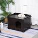 Tucker Murphy Pet™ Garlock Enclosed Litter Box Enclosure Manufactured Wood in Black/Brown | 20.75 H x 29.25 W x 21.25 D in | Wayfair