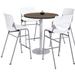 KFI Studios Mode- KOOL Sets 42" L Round Manufactured Wood Breakroom Table & Chair Set Metal in Brown | 41 H in | Wayfair