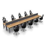 The Twillery Co.® Albin Rectangular Conference Table Wood/Metal in Brown | 30 H x 240 W x 60 D in | Wayfair 226AD9FC9918495BAB564F9B79638827