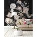 GK Wall Design Dark Hydrangea Tulip Florals Removable Textile Wallpaper Fabric in Gray/Black | 106"L x 187"W | Wayfair GKWP000194W187H106