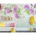 GK Wall Design Watercolor Peony Flower Purple Blossom Textile Wallpaper Fabric in White | 187 W in | Wayfair GKWP000126W187H106