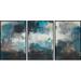 17 Stories Umbra IV by Marmont Hill - 3 Piece Wrapped Canvas Multi-Piece Image Print Set on Canvas in Black/Blue | 24 H x 48 W x 1.5 D in | Wayfair