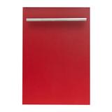 ZLINE 18 in. Compact Top Control Built-In Dishwasher w/ Stainless Steel Tub & Modern Style Handle in Red | 32.5 H x 17.63 W x 23.1 D in | Wayfair