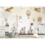 Isabelle & Max™ Chicago Peel & Stick Vintage Hot Air Balloons, Animals Wallpaper Vinyl in White | 150 W in | Wayfair