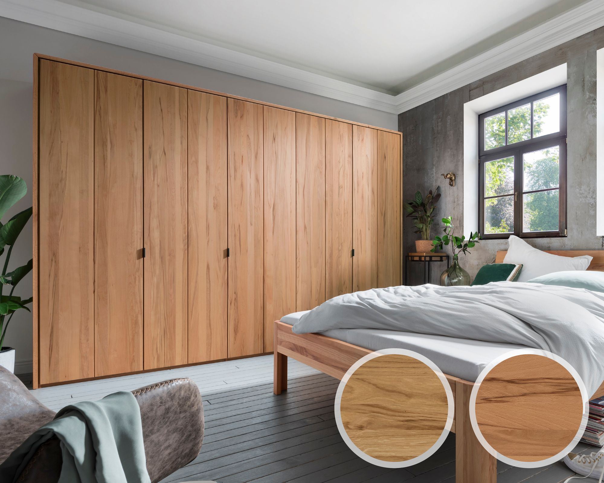 Forestales »Colorado« Massivholz Kleiderschrank I 6-türig / Wildeiche