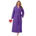 Plus Size Women's Microfleece Wrap Robe by Dreams & Co. in Plum Burst (Size 14/16)