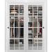 Closet Door - SARTODOORS Felicia Clear Glass Sliding Closet White Doors w/ Installation Hardware Kit Wood in Brown | 84 H x 48 W in | Wayfair