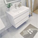 Latitude Run® Carneshia 35" Wall-Mounted Single Bathroom Vanity Set Wood in White | 24.5 H x 35.4 W x 19.6 D in | Wayfair