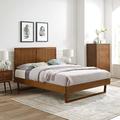 Alana Wood Platform Bed w/ Angular Frame by Modway Wood in Gray/Brown | 51 H x 57 W x 78 D in | Wayfair MOD-6616-WAL