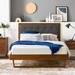 Willow Wood Platform Bed w/ Angular Frame by Modway Wood & /Upholstered/Polyester in Gray | 51 H x 57 W x 78 D in | Wayfair MOD-6634-WAL-CHA