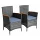 Rattan Gartensessel Polyrattan Stuhl Gartenstuhl 2er Set Akazie Holz Anthrazit