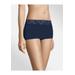 Plus Size Women's Cotton Dream Boyshort With Lace by Maidenform in Navy (Size 6)