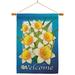 Breeze Decor Daffodils 2-Sided Polyester 40" x 28" Flag set in Blue/Brown | 40 H x 28 W x 1 D in | Wayfair BD-FL-HS-104070-IP-BO-03-D-US11-BD