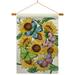 Breeze Decor Butterflies on Sunflower 2-Sided Polyester 40" x 28" Flag set in Brown/Green | 40 H x 28 W x 1 D in | Wayfair