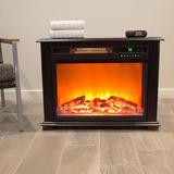 LifeSmart Portable Dark Walnut 3 Quartz Infrared Fireplace Heater w/ Remote Control & Timer | 21.7 H x 28.5 W x 11 D in | Wayfair MDFP2090US